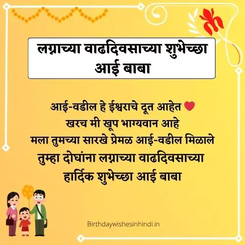 Aai Baba Anniversary Wishes In Marathi